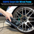 150 PSI Tire Inflator Car Air Compressor Electric Portable Auto 12V Air - LumiNest 