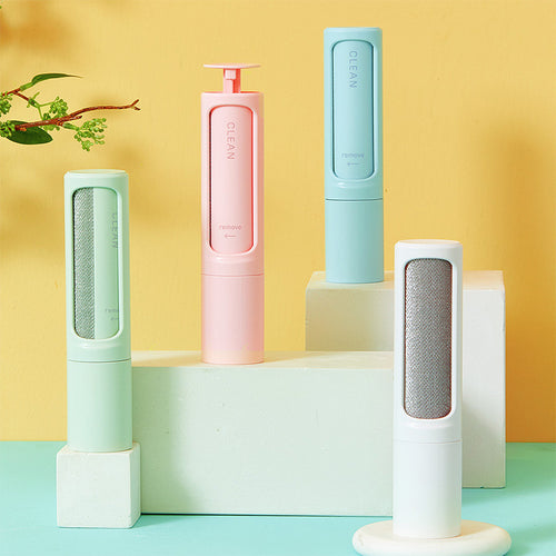 2-1 Reusable Pet Hair Remover Brush Lint Roller Portable Effective Self Cleaning Tool for Cat Dog Fur Hair Dust Removal Brush - LumiNest 