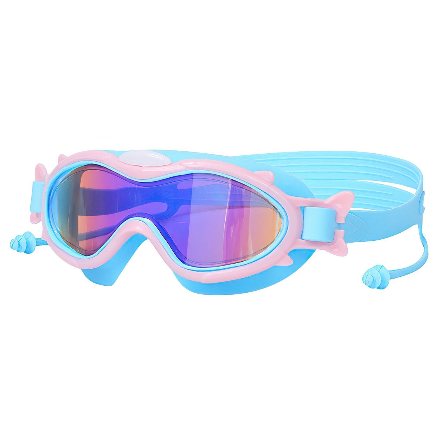 3 Colors Option - 1Pc Kids Swim Goggles With Ear Plugs UV Protection Anti-Fog Leak Proof Wide View Pool Swimming Goggles For Youth Boys Girls Aged 3-16 Years Old Summer Beach Water Park - LumiNest 