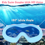 3 Colors Option - 1Pc Kids Swim Goggles With Ear Plugs UV Protection Anti-Fog Leak Proof Wide View Pool Swimming Goggles For Youth Boys Girls Aged 3-16 Years Old Summer Beach Water Park - LumiNest 