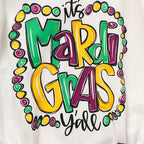 Baby Girls' Mardi Gras Outfit Set Ruffle Sleeve Letter Print Bodysuit, Mesh Tutu Skirt & Hairband - LumiNest 