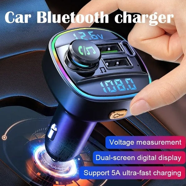 Bluetooth 5.0 Car Wireless FM Transmitter Adapter USB PD Charger AUX Hands-Free - LumiNest 