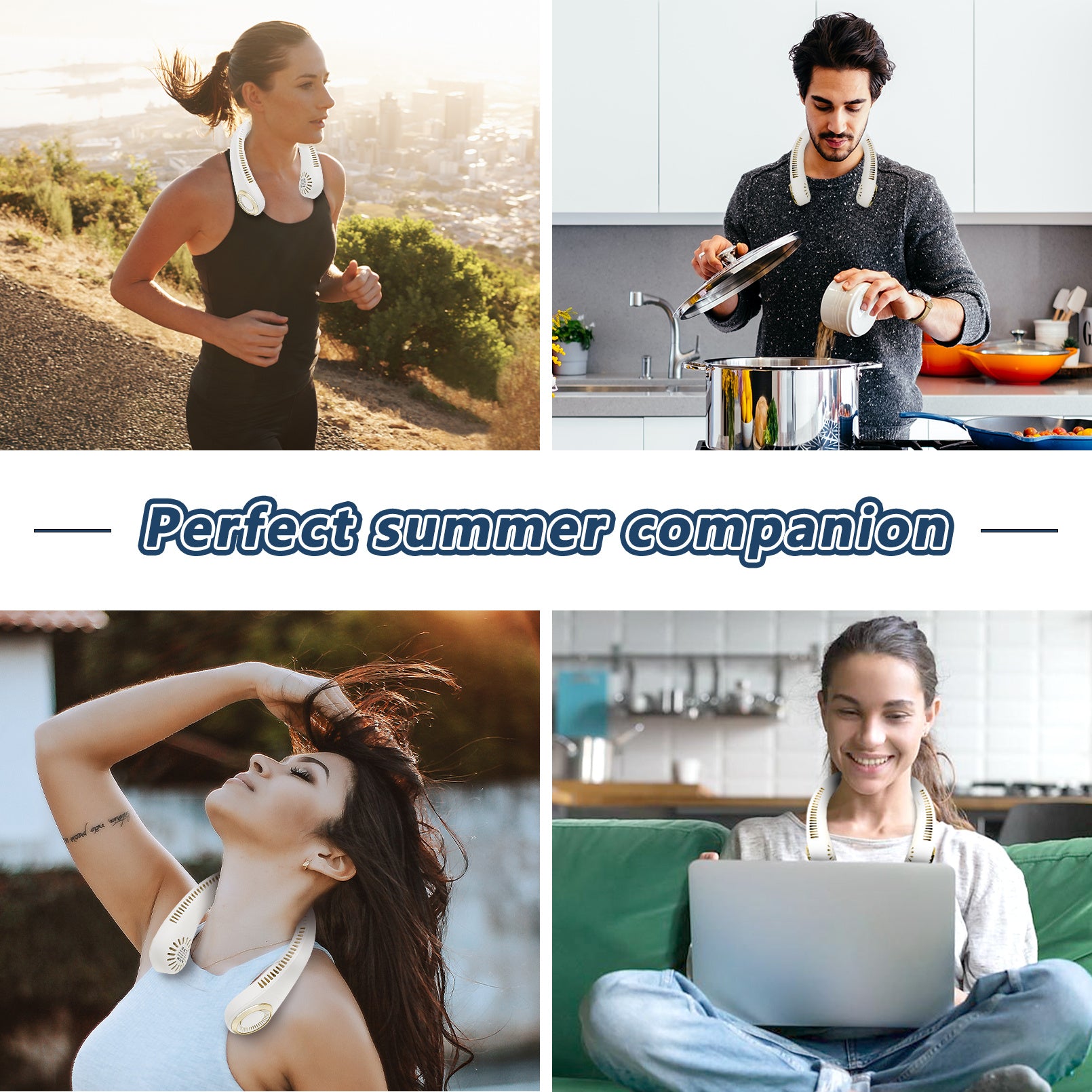 Cooling Neck Fan Portable Fan Cold Air - Fathers Day Gifts For Dad, Hands-Free Wearable Ultra Quiet, Handheld USB Rechargeable For Travel, Gym, Office Perfect Gift 3 Speeds - LumiNest 