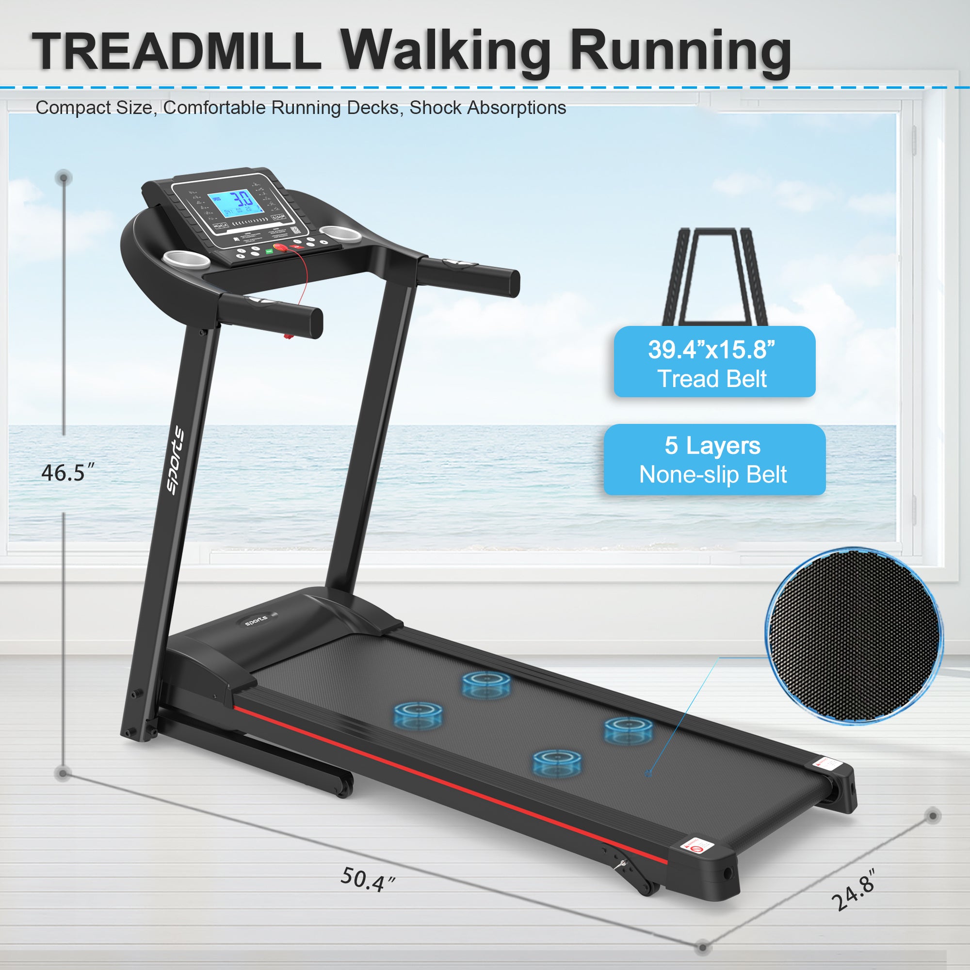 Fitshow App Treadmill – Foldable Incline Running Machine - LumiNest 