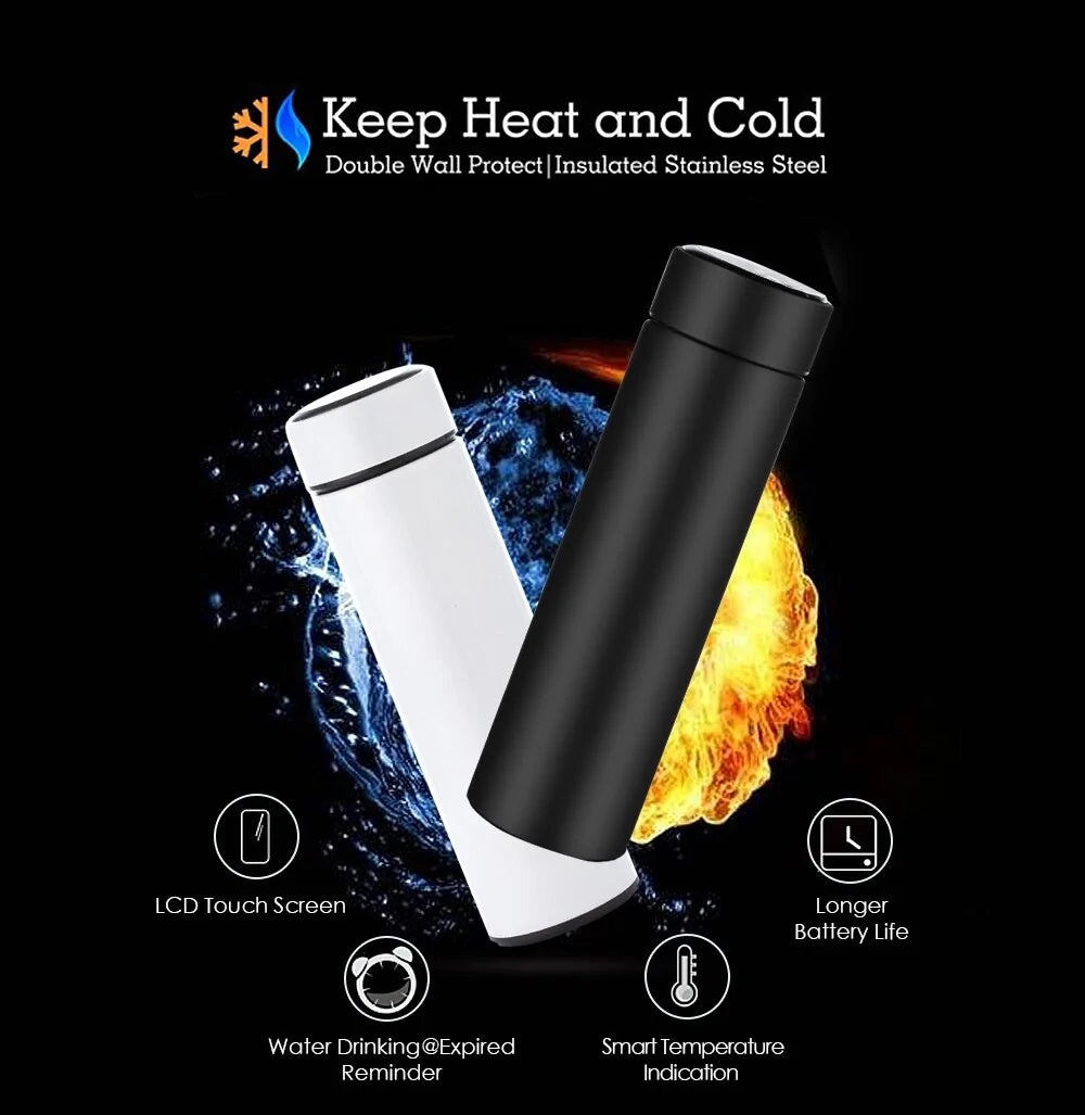 LED Temperature Display Thermos Bottle - LumiNest 