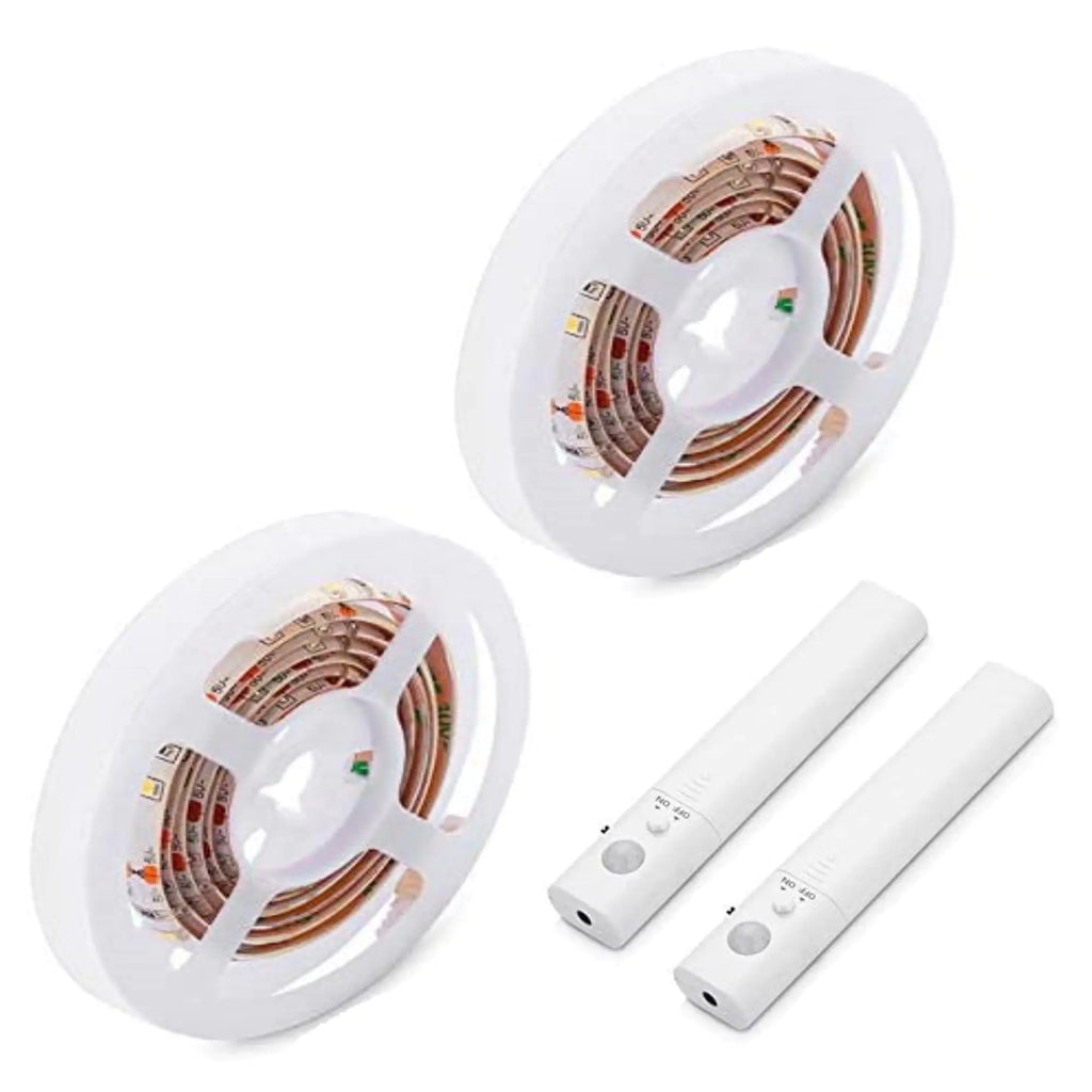 Motion Sensor LED Light Strips for Wardrobe, Bathroom, Stairs (6.5 feet) - LumiNest 