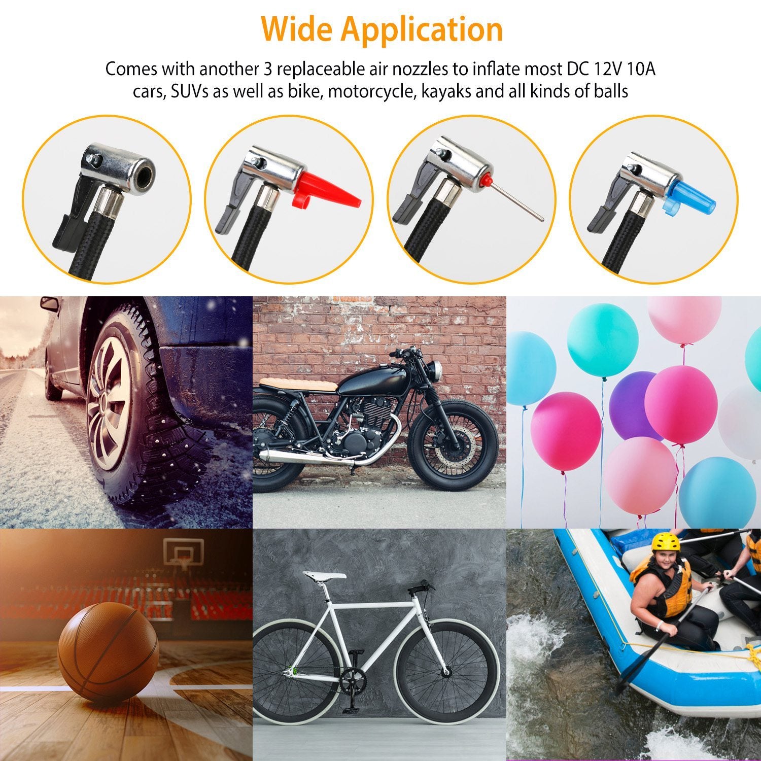 Portable Car Tire Inflator DC 12V Digital Car Air Compressor Electric Air Inflator With LED Light 150PSI - LumiNest 
