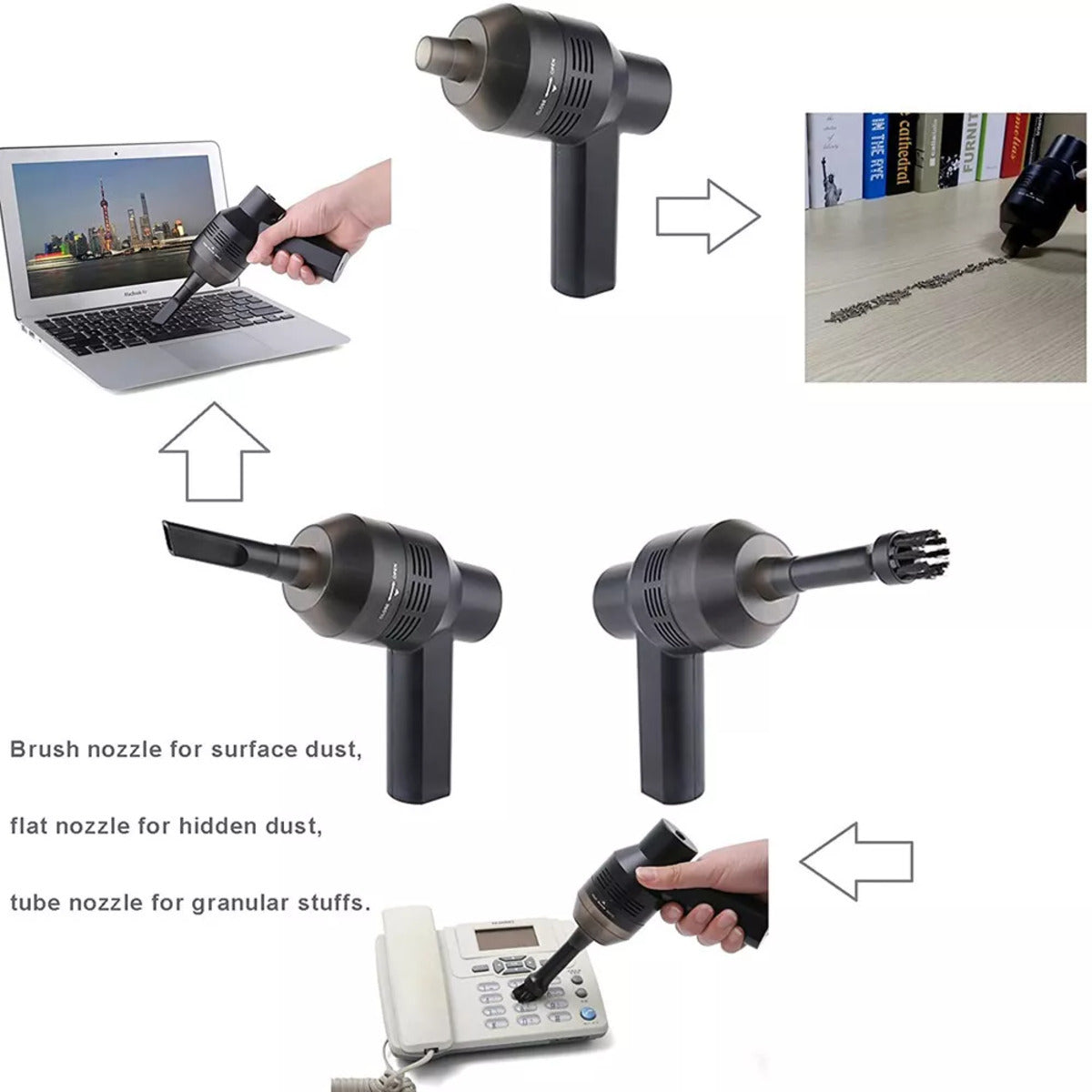 Portable Cordless Electric Air Duster Keyboard PC Car Cleaner Tool Rechargeable Compressed Air Duster, Keyboard Cleaner Electric Air Duster, Good Replace Compressed Air Can, No Canned Air Duster - LumiNest 