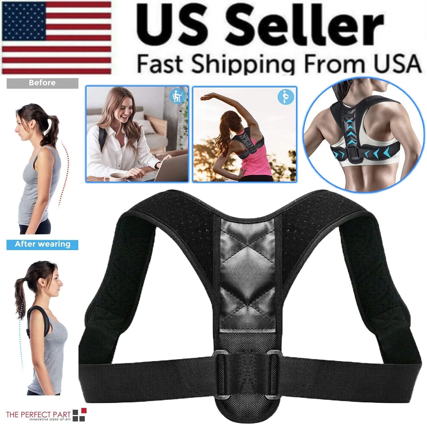 Posture Corrector Adjustable Back Brace Shoulder Support Clavicle Belt Men Women - LumiNest 