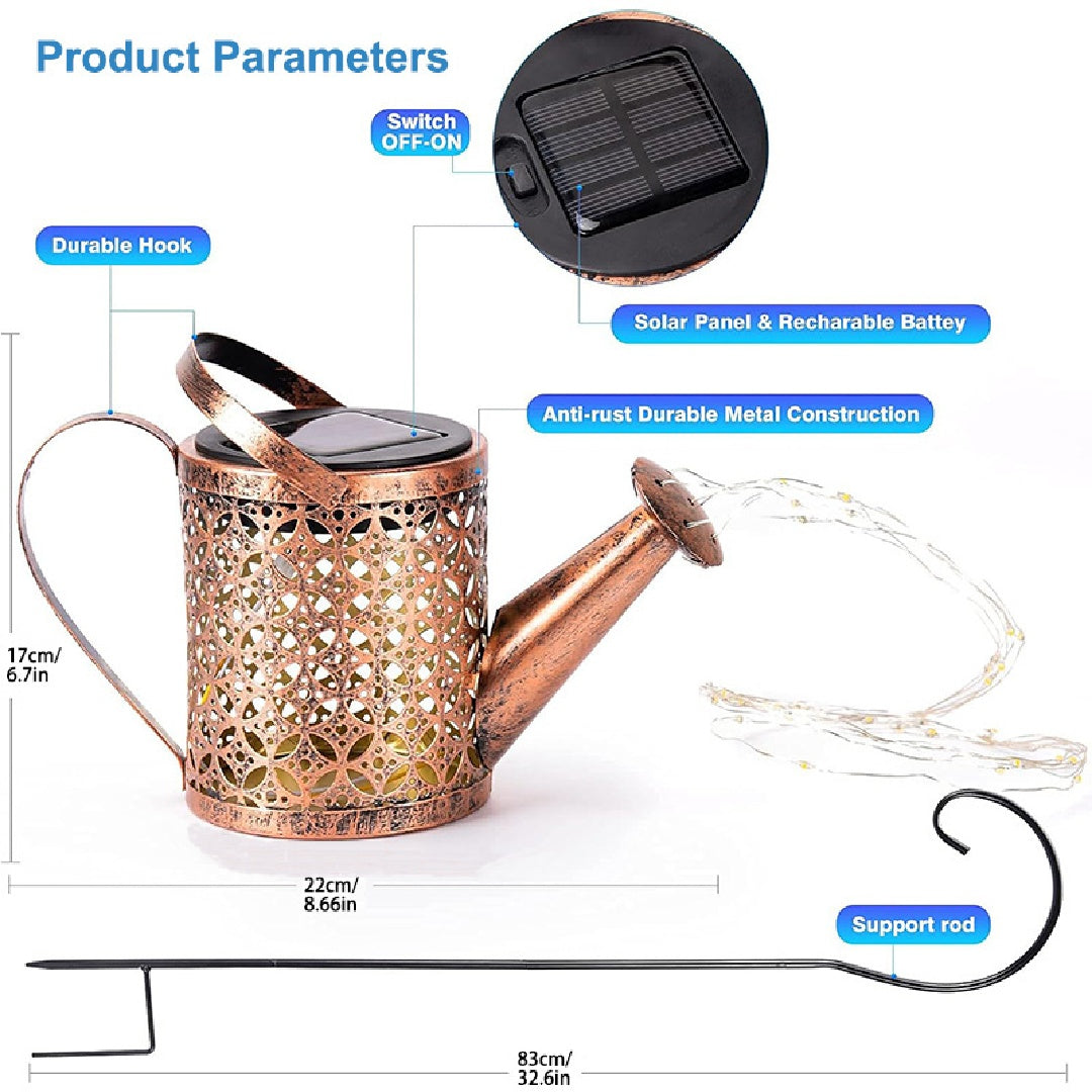 Solar Lights Outdoor Decorative, Metal Solar Watering Can Outdoor Lights Waterproof, Hanging Garden Decor Yard Lights Outside Patio Lawn, Gifts For Mom Women Birthday - LumiNest 