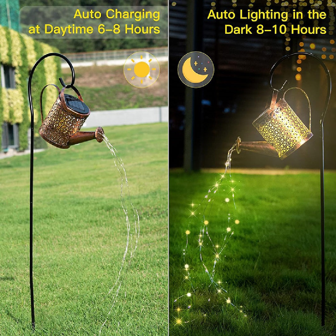 Solar Lights Outdoor Decorative, Metal Solar Watering Can Outdoor Lights Waterproof, Hanging Garden Decor Yard Lights Outside Patio Lawn, Gifts For Mom Women Birthday - LumiNest 