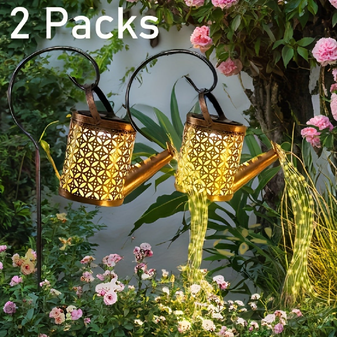 Solar Lights Outdoor Decorative, Metal Solar Watering Can Outdoor Lights Waterproof, Hanging Garden Decor Yard Lights Outside Patio Lawn, Gifts For Mom Women Birthday - LumiNest 